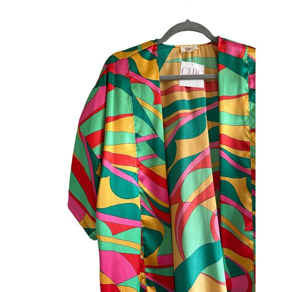 If She Loves Women's Small Multicolor Secret Garden Lightweight Kimono - Picture 4 of 15
